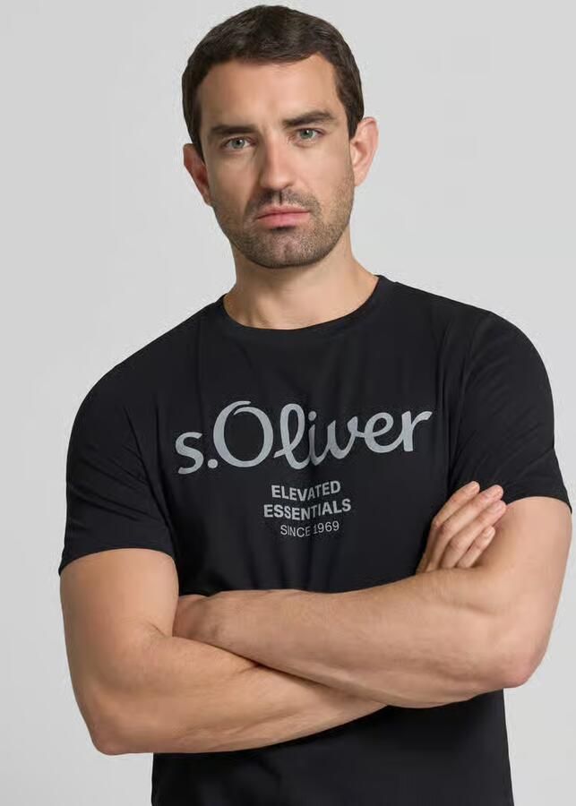 S.Oliver RED LABEL regular fit T-shirt van puur katoen model 'BASIC TEE BIG LOGO' - Foto 3