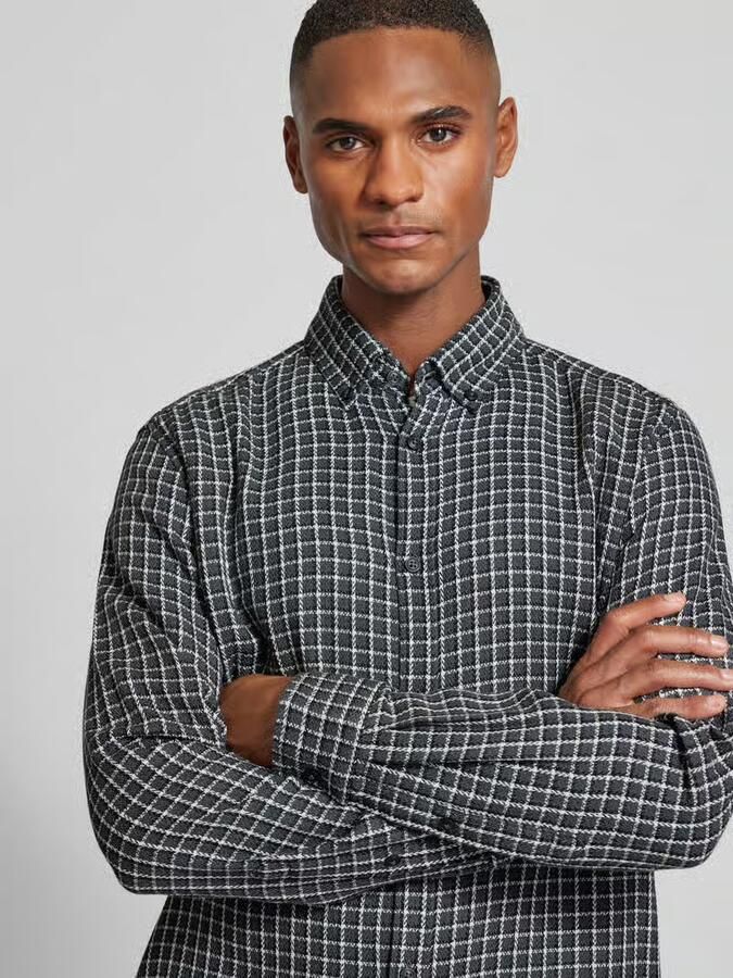 S.Oliver RED LABEL Regular fit vrijetijdsoverhemd van gestructureerd katoen met button-downkraag