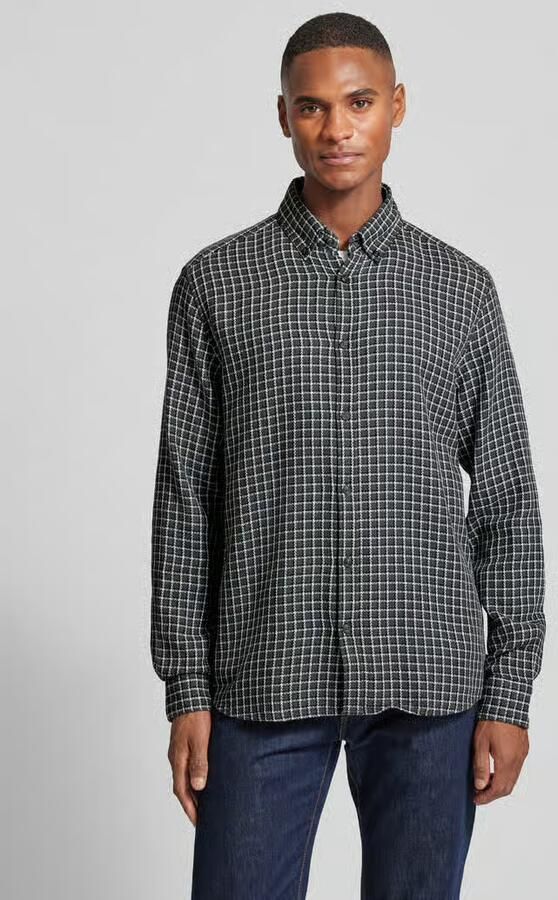 S.Oliver RED LABEL Regular fit vrijetijdsoverhemd van gestructureerd katoen met button-downkraag - Foto 5