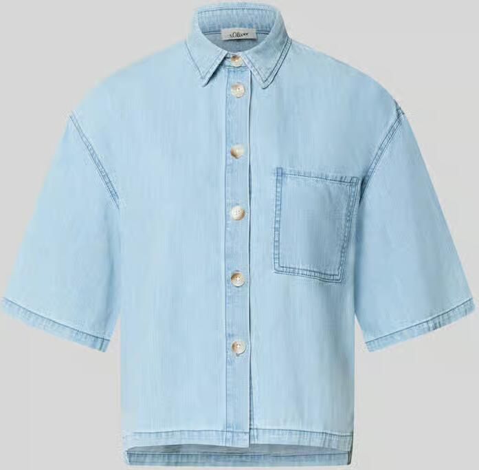 S.Oliver RED LABEL relaxed fit blouse met korte mouwen van puur katoen - Foto 4