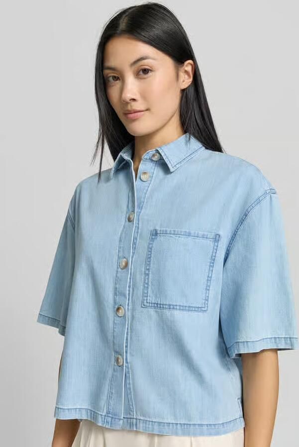 S.Oliver RED LABEL relaxed fit blouse met korte mouwen van puur katoen - Foto 2
