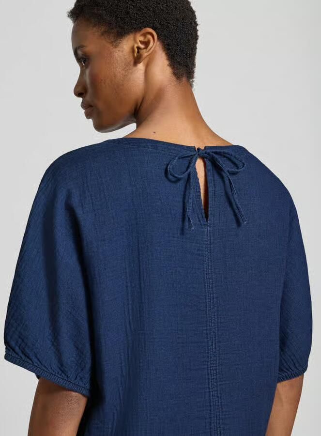 S.Oliver RED LABEL relaxed fit blouse met korte mouwen van puur katoen - Foto 2