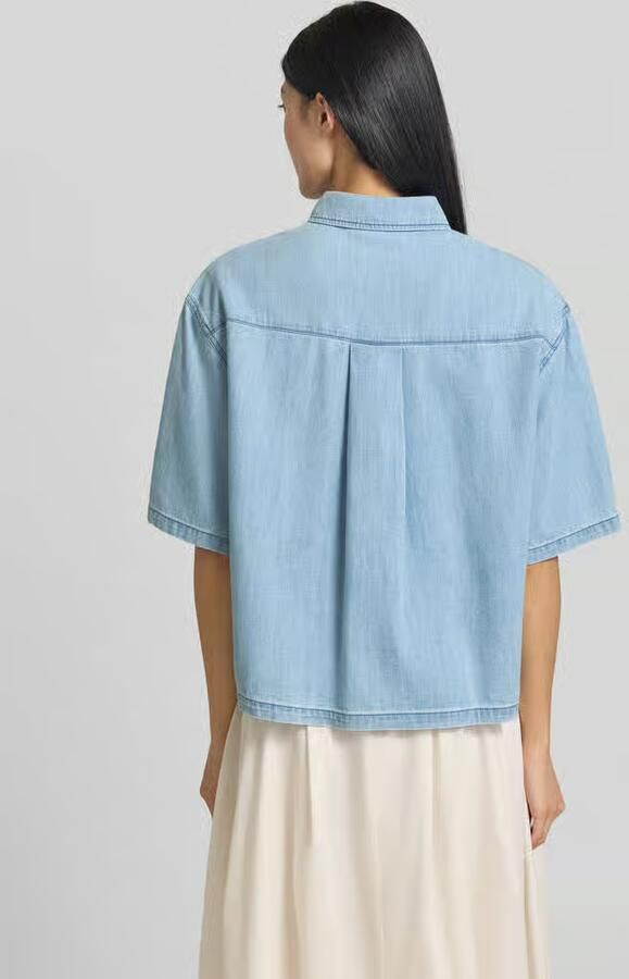 S.Oliver RED LABEL relaxed fit blouse met korte mouwen van puur katoen