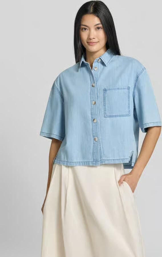 S.Oliver RED LABEL relaxed fit blouse met korte mouwen van puur katoen - Foto 3