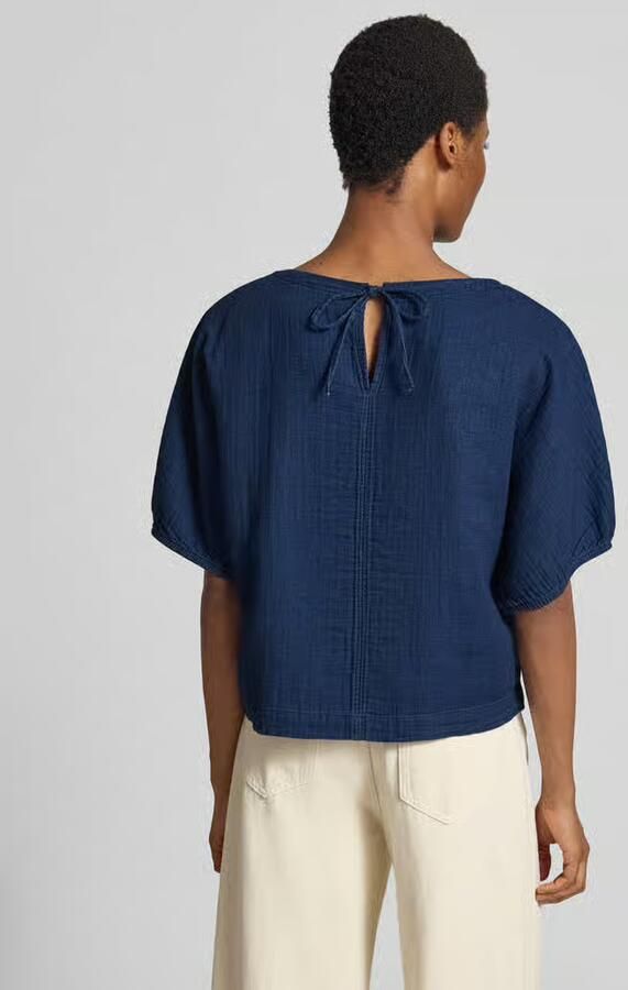 S.Oliver RED LABEL relaxed fit blouse met korte mouwen van puur katoen - Foto 2