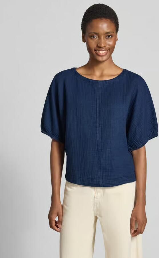 S.Oliver RED LABEL relaxed fit blouse met korte mouwen van puur katoen - Foto 3