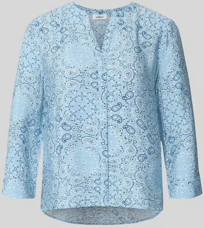 S.Oliver RED LABEL relaxed fit blouse met korte mouwen van viscosemix