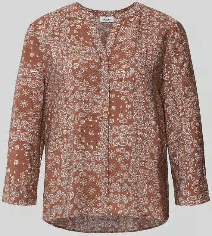 S.Oliver RED LABEL relaxed fit blouse met korte mouwen van viscosemix