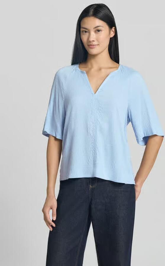 S.Oliver RED LABEL relaxed fit blouse met korte mouwen van viscosemix - Foto 2