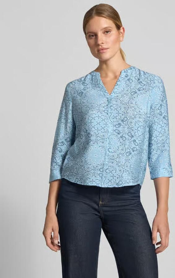 S.Oliver RED LABEL relaxed fit blouse met korte mouwen van viscosemix - Foto 2