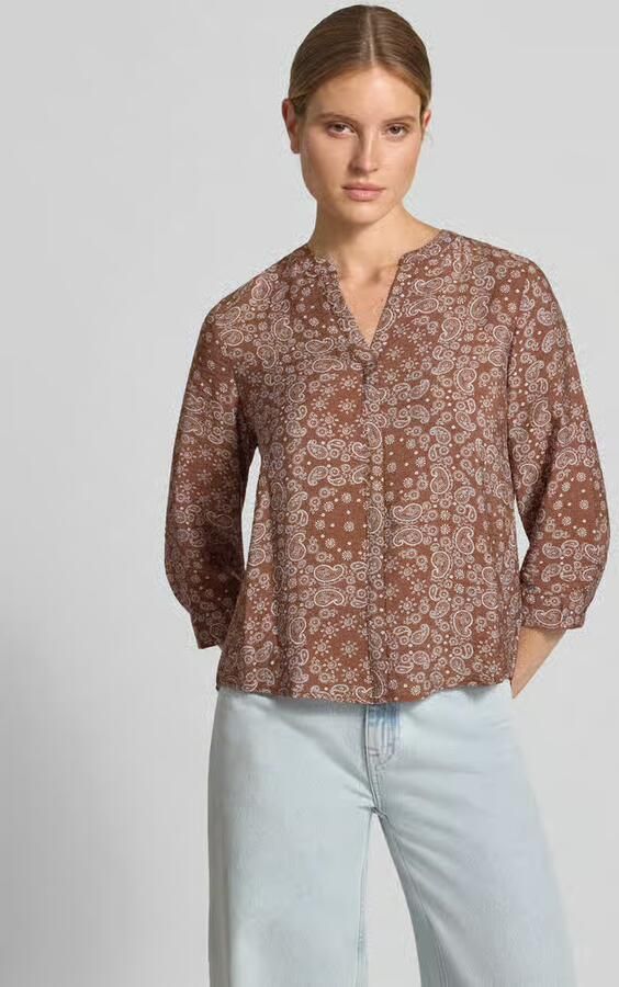 S.Oliver RED LABEL relaxed fit blouse met korte mouwen van viscosemix - Foto 3