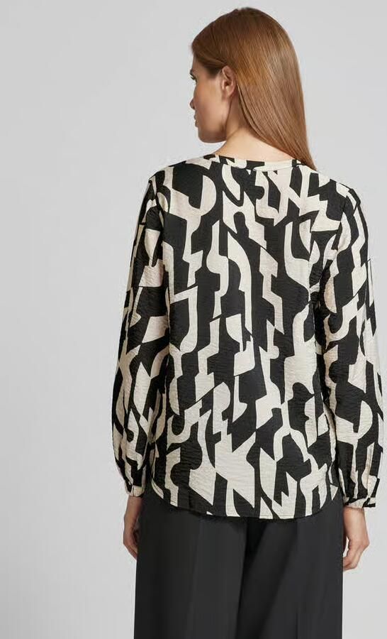 S.Oliver RED LABEL Relaxed fit blouse met lange mouwen in viscosemix met een tuniekhals