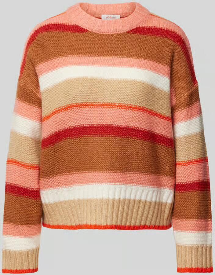 S.Oliver RED LABEL Relaxed fit gebreide pullover met wol en streepmotief