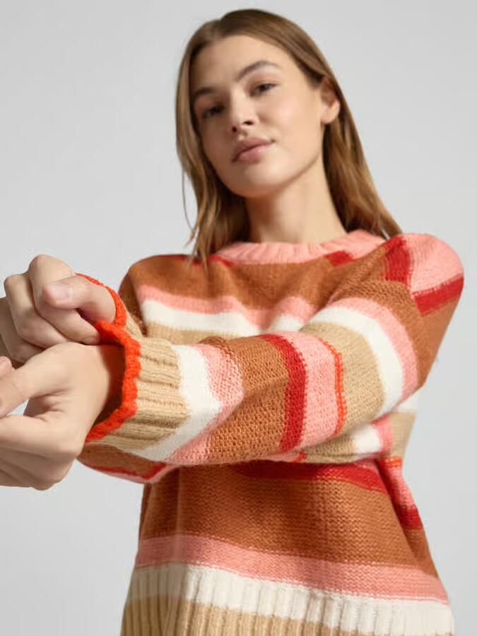 S.Oliver RED LABEL Relaxed fit gebreide pullover met wol en streepmotief - Foto 2
