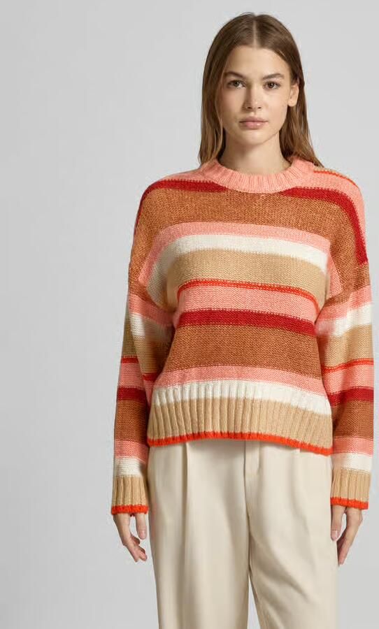 S.Oliver RED LABEL Relaxed fit gebreide pullover met wol en streepmotief - Foto 4