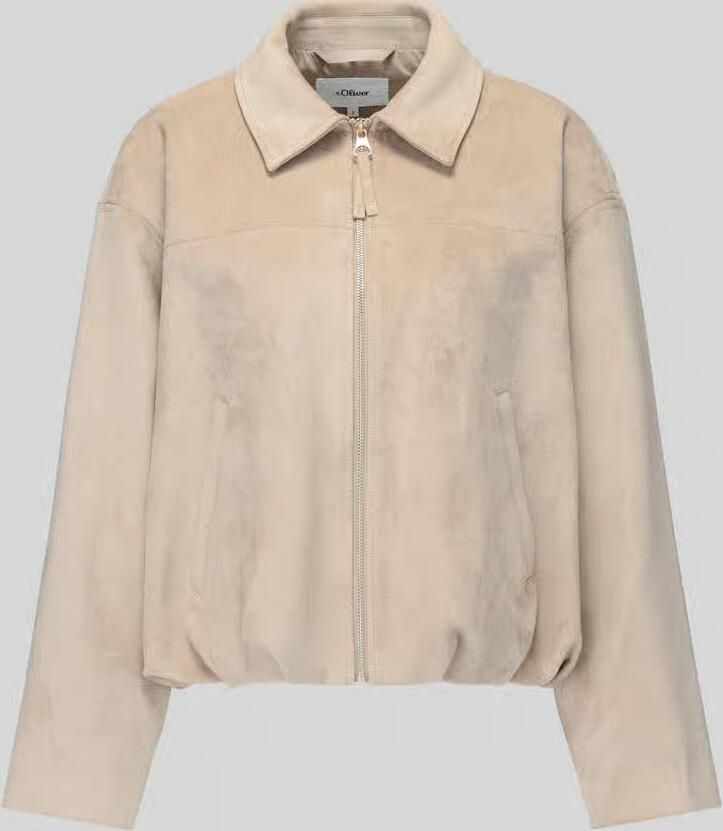 S.Oliver RED LABEL relaxed fit jack van polyestermix met fluweellook