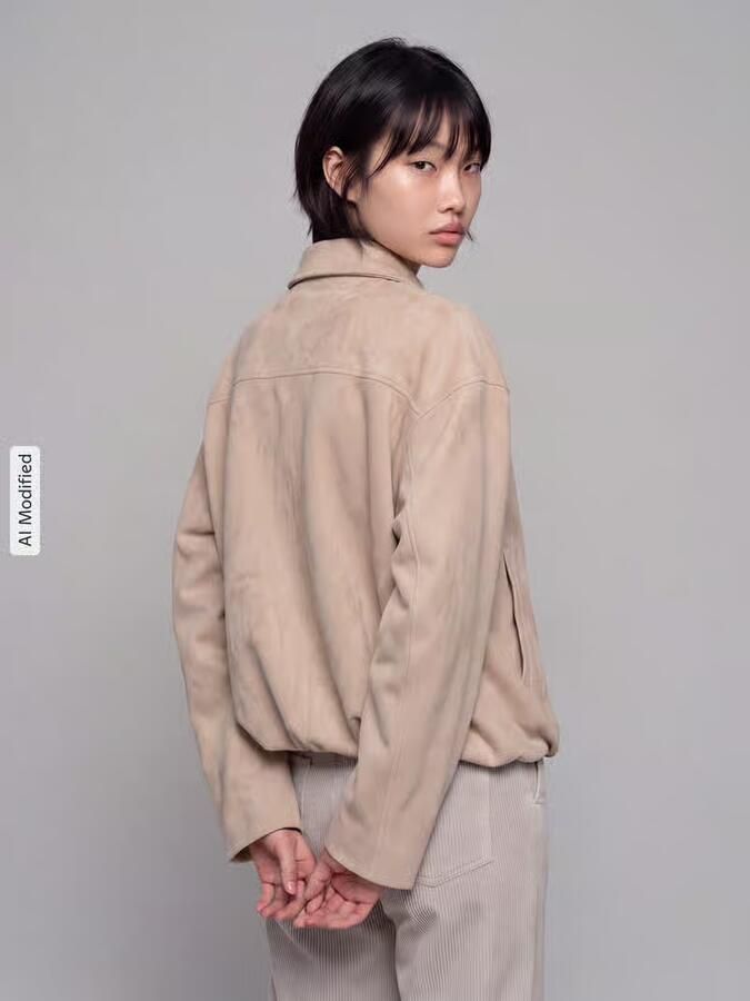 S.Oliver RED LABEL relaxed fit jack van polyestermix met fluweellook - Foto 3