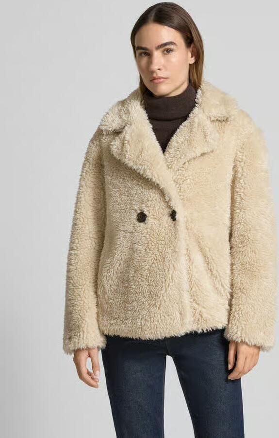S.Oliver RED LABEL Relaxed fit jack van teddybont met reverskraag - Foto 6