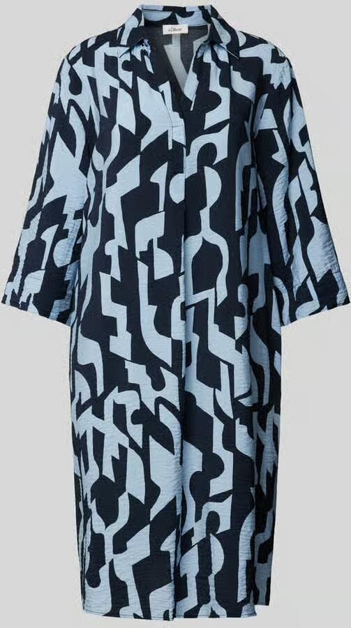 S.Oliver RED LABEL Relaxed fit jersey-jurk in een viscosemix met all-over patroon