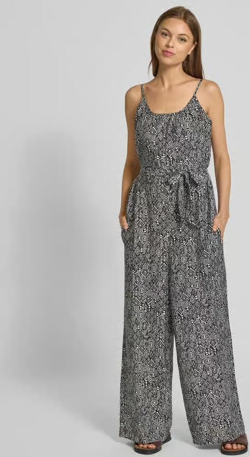 S.Oliver RED LABEL Relaxed fit jumpsuit van gestructureerde viscosemix - Foto 5