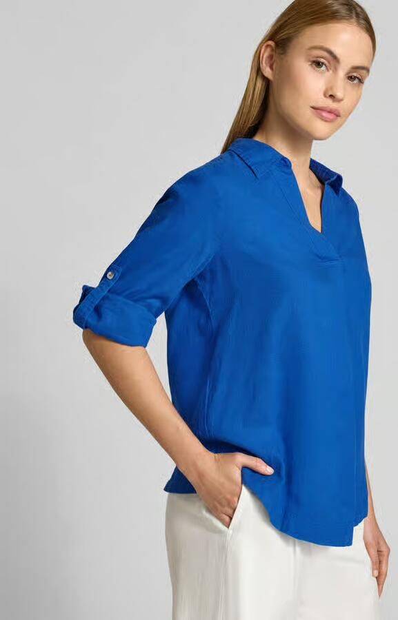 S.Oliver RED LABEL relaxed fit overhemdblouse van mix van linnen en viscose