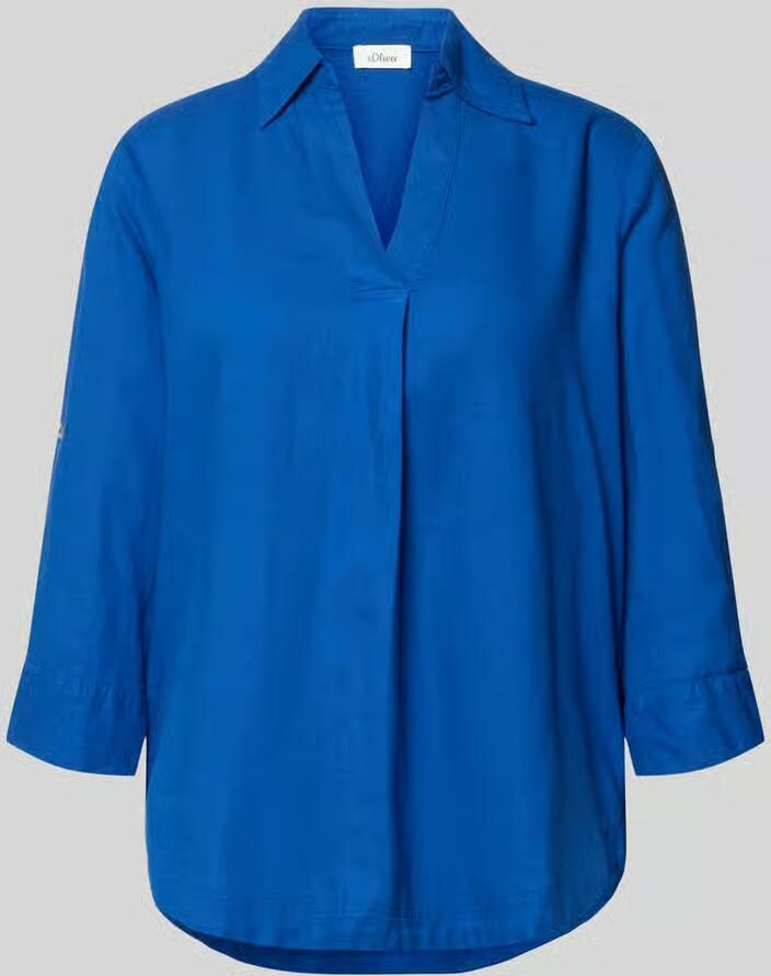 S.Oliver RED LABEL relaxed fit overhemdblouse van mix van linnen en viscose - Foto 2