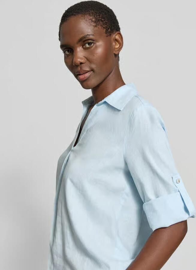 S.Oliver RED LABEL relaxed fit overhemdblouse van mix van linnen en viscose