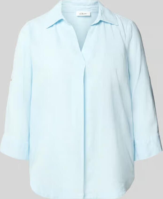 S.Oliver RED LABEL relaxed fit overhemdblouse van mix van linnen en viscose - Foto 2