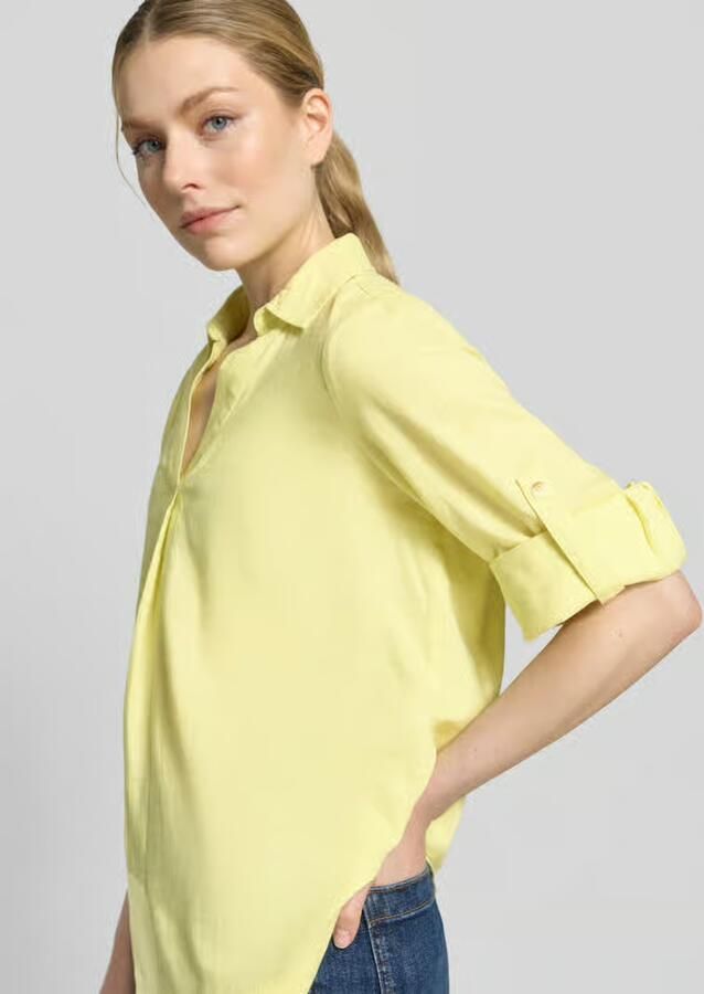 S.Oliver RED LABEL relaxed fit overhemdblouse van mix van linnen en viscose