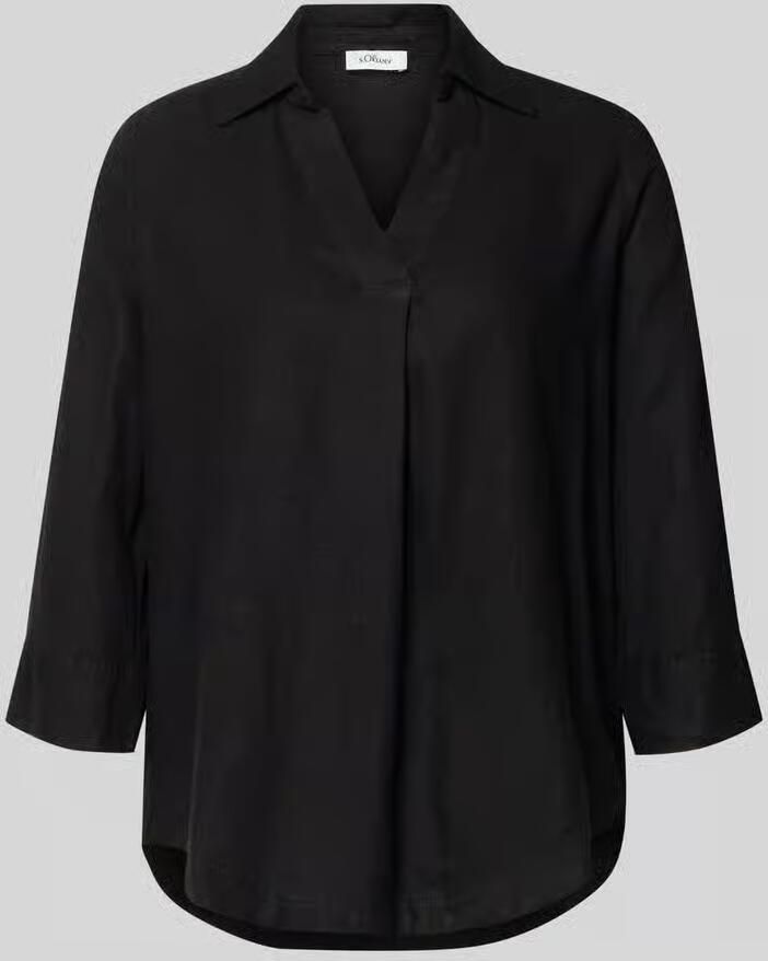 S.Oliver RED LABEL relaxed fit overhemdblouse van mix van linnen en viscose - Foto 5