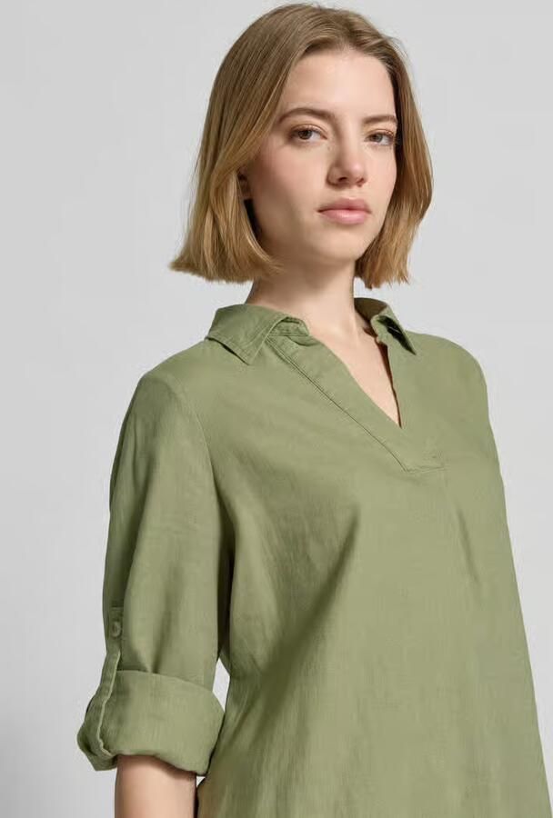 S.Oliver RED LABEL relaxed fit overhemdblouse van mix van linnen en viscose