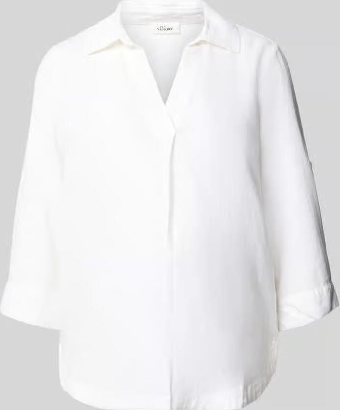 S.Oliver RED LABEL relaxed fit overhemdblouse van mix van linnen en viscose - Foto 3