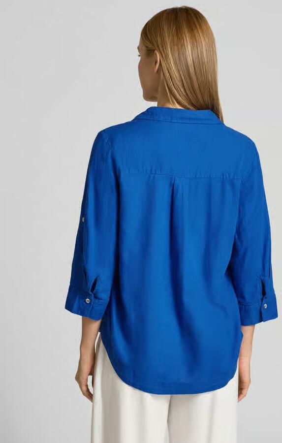 S.Oliver RED LABEL relaxed fit overhemdblouse van mix van linnen en viscose - Foto 2