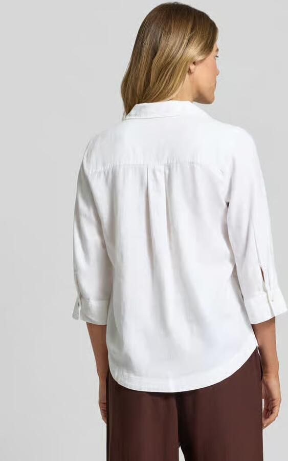 S.Oliver RED LABEL relaxed fit overhemdblouse van mix van linnen en viscose - Foto 2