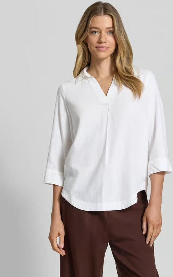S.Oliver RED LABEL relaxed fit overhemdblouse van mix van linnen en viscose - Foto 4