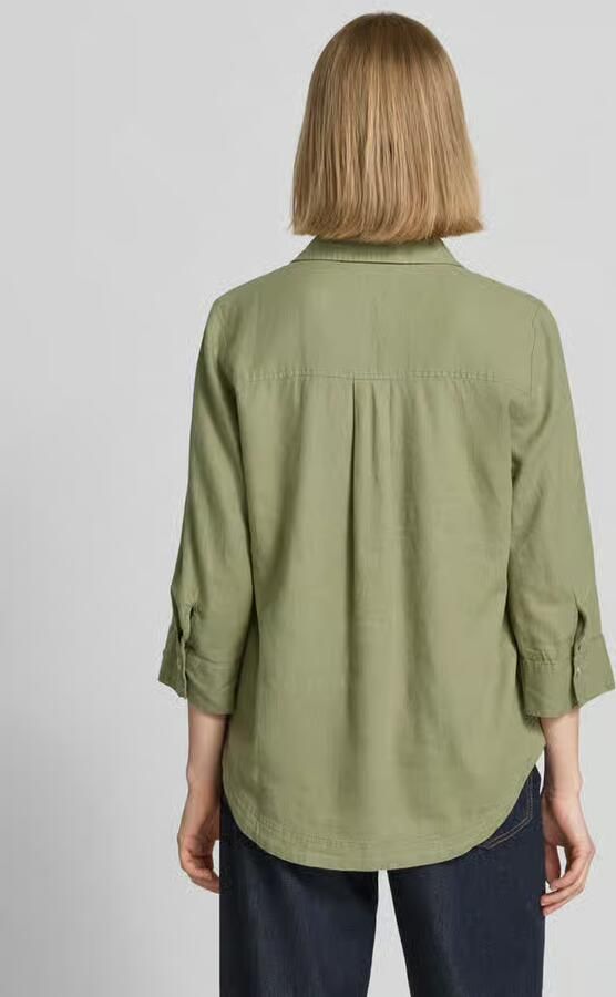 S.Oliver RED LABEL relaxed fit overhemdblouse van mix van linnen en viscose - Foto 3