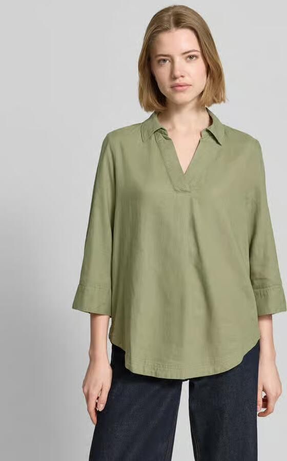 S.Oliver RED LABEL relaxed fit overhemdblouse van mix van linnen en viscose - Foto 2
