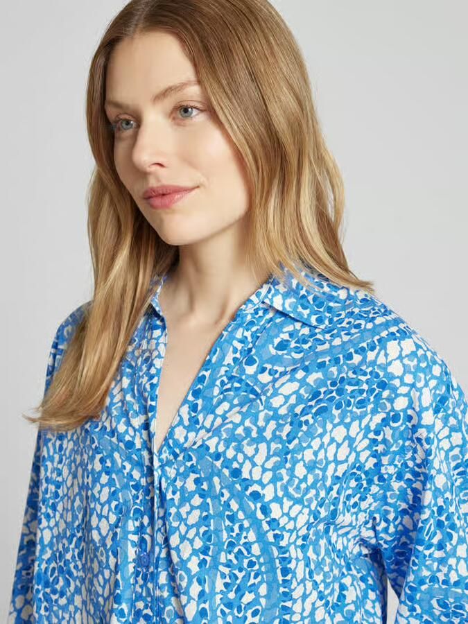 S.Oliver RED LABEL Relaxed fit overhemdblouse van puur katoen - Foto 4