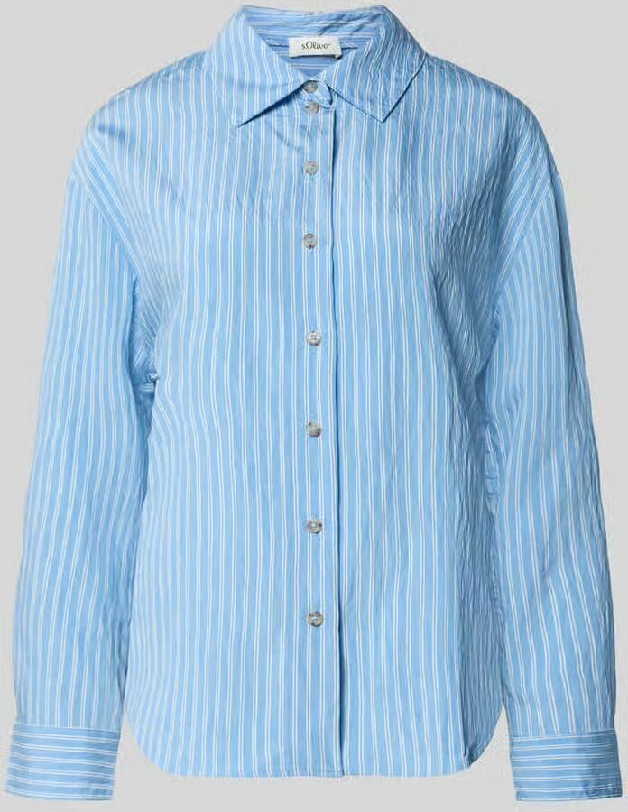 S.Oliver RED LABEL relaxed fit overhemdblouse van viscosemix - Foto 2