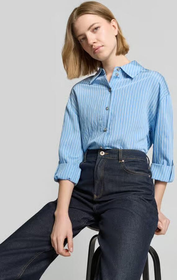 S.Oliver RED LABEL relaxed fit overhemdblouse van viscosemix - Foto 3