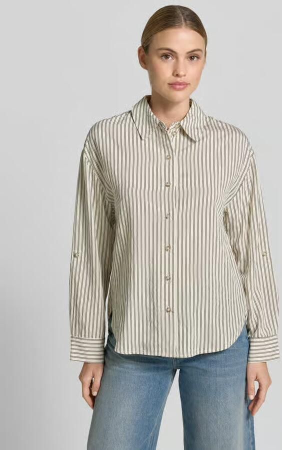 S.Oliver RED LABEL relaxed fit overhemdblouse van viscosemix - Foto 3