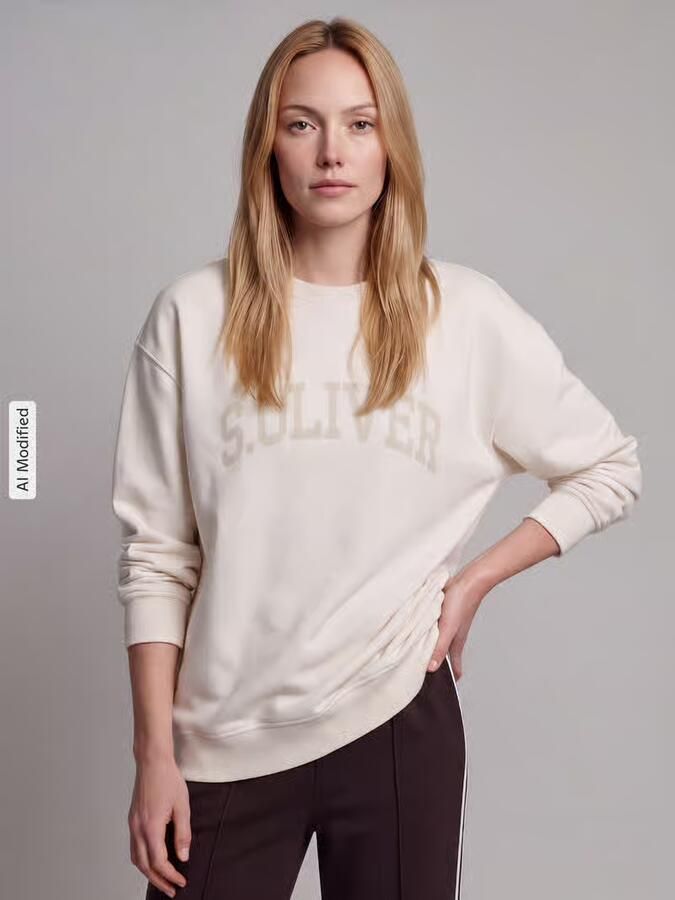 S.Oliver RED LABEL Relaxed fit sweatshirt van katoenmix s.Oliver x Heidi Klum - Foto 6