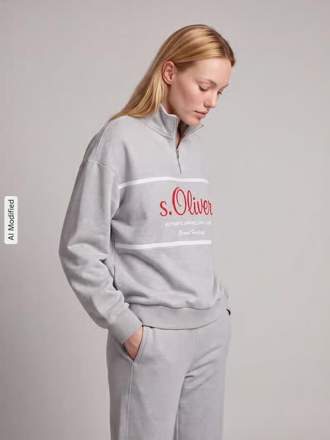 S.Oliver RED LABEL Relaxed fit sweatshirt van katoenmix s.Oliver x Heidi Klum - Foto 6