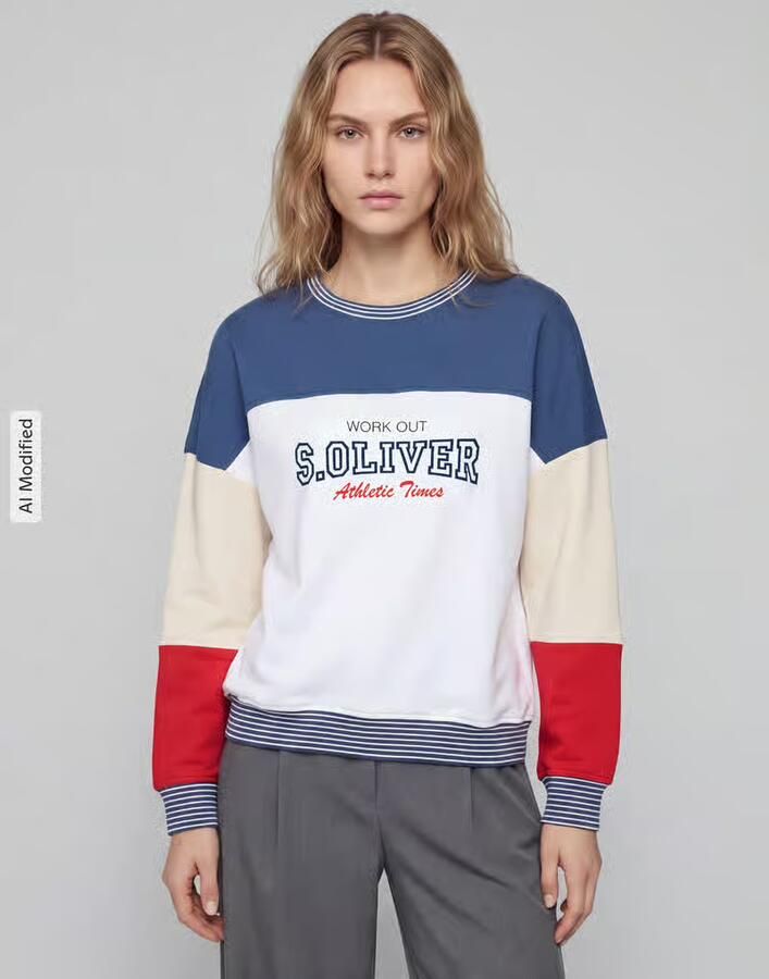 S.Oliver RED LABEL Relaxed fit sweatshirt van katoenmix s.Oliver x Heidi Klum - Foto 4