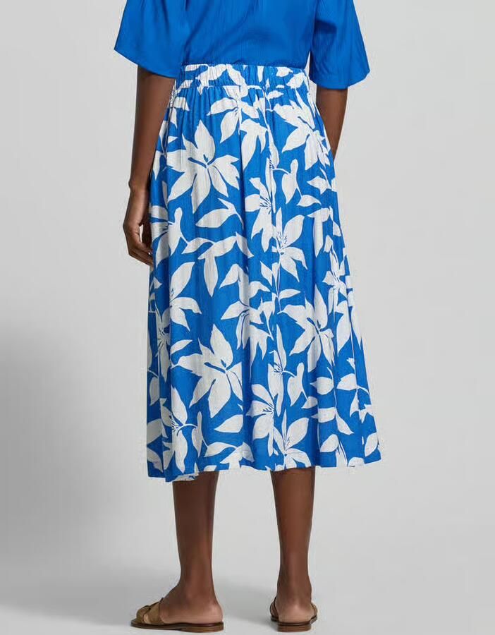 S.Oliver RED LABEL relaxed fit uitlopende midi-rok van viscosemix - Foto 5