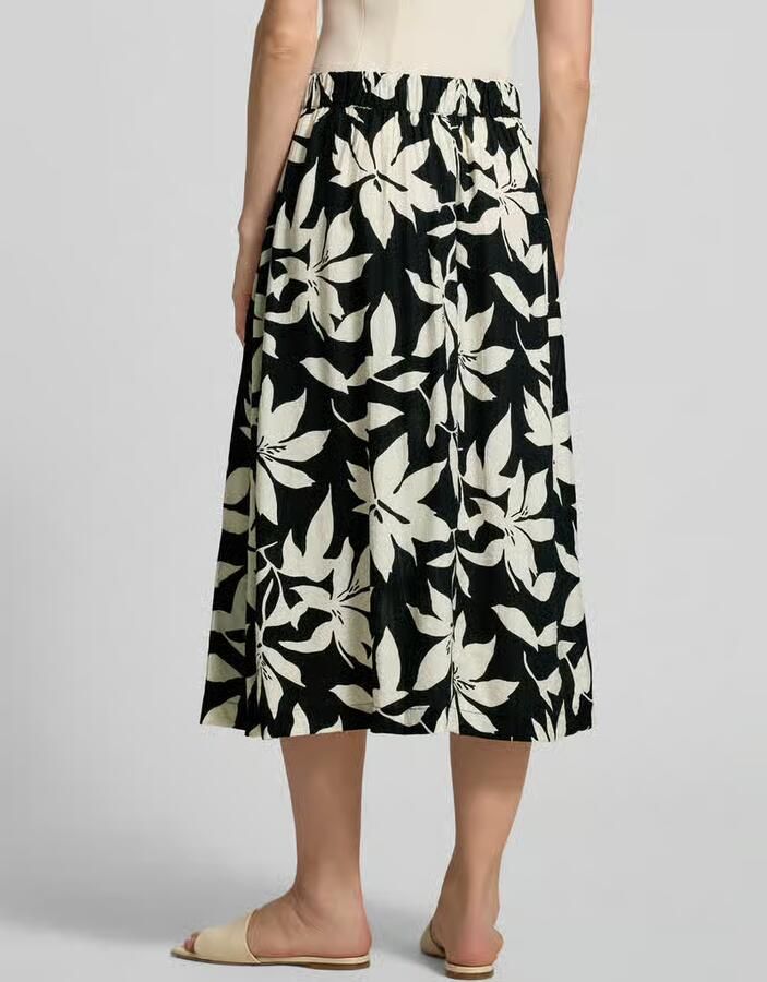 S.Oliver RED LABEL relaxed fit uitlopende midi-rok van viscosemix - Foto 2