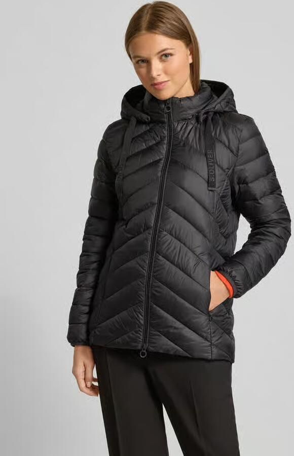 S.Oliver RED LABEL Shaped fit gewatteerd jack met labelprint - Foto 2