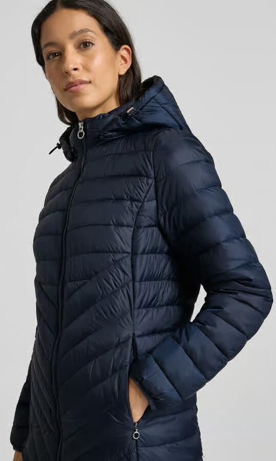 S.Oliver RED LABEL Slim fit gewatteerde lange jas met afneembare capuchon - Foto 2