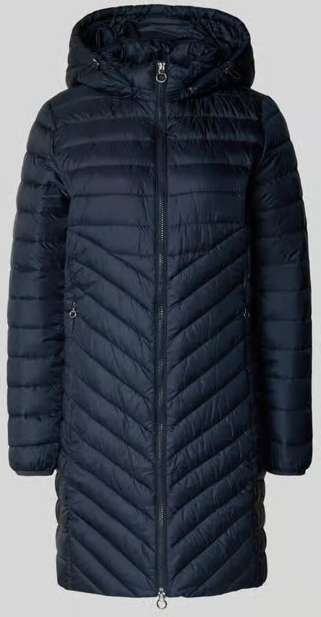 S.Oliver RED LABEL Slim fit gewatteerde lange jas met afneembare capuchon