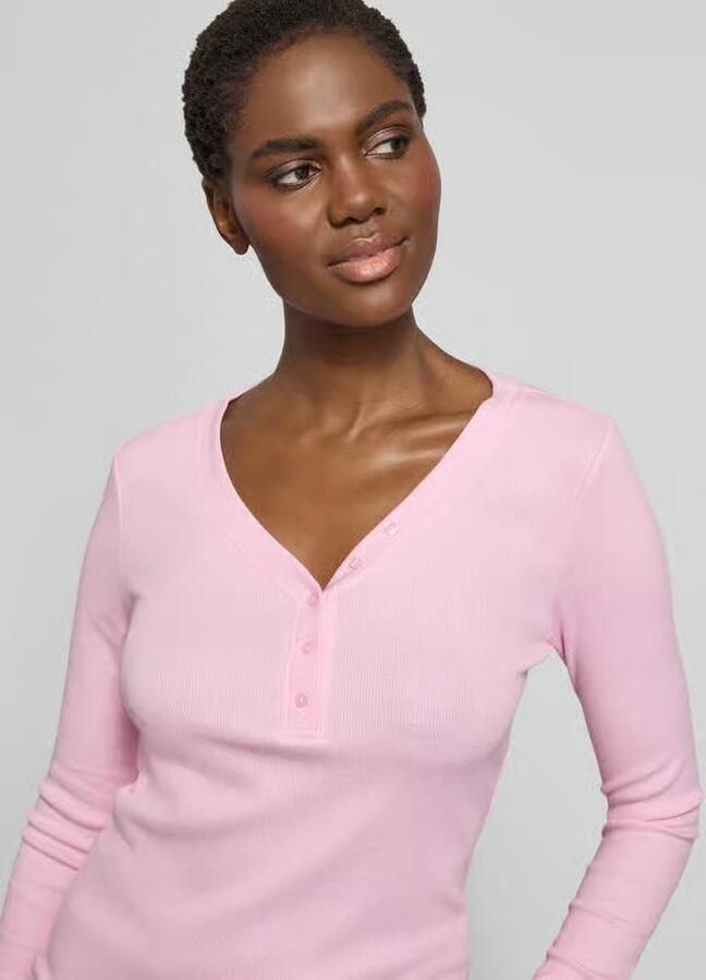 S.Oliver RED LABEL Slim fit shirt met lange mouwen met sierknoopsluiting